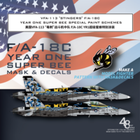 VFA-113 Stingers F/A-18C Year One Super Bee Special Paint Schemes Decals And Die-Cut Flexible Mask (For Kinetic 48114, 48031 Kits) - Image 1