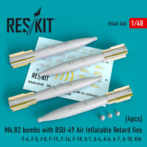 Mk.82 bombs with BSU-49 Air Inflatable Retard fins (4pcs) (F-4, F-5, F-8, F-15, F-16, F-18, A-1, A-4, A-6, A-7, A-10, Kfir) - Image 1