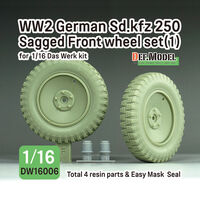 WW2 German Sd.Kfz 250 Sagged Front Wheel Set (1) - (For Das Werk Kit)