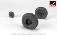 AH-64 Apache wheels w/ weighted tires, smooth hubs