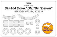 DH-104 Dove / DH.104 "Devon" (AMODEL) + wheels masks