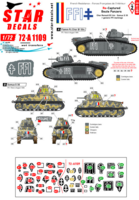 FFI # 2. Re-captured Beute Panzers. Char Renault B1 bis, Somua S 35 + generic FFI markings.