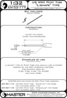 US WWII Pitot Tube - L shape type probe (1 pc) - use on export versions of US aircrafts (e.g. P-35, P-36, P-40, T-6, B-339)