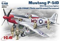 Mustang P-51D with USAAF Pilots and Ground Personnel