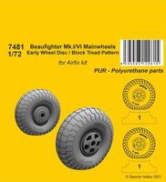 Beaufighter Mk.I/VI Mainwheels - Early Wheel Disk / Block Tread Pattern - Image 1