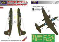 A-20G Boston Camouflage Painting Mask (For Airfix, Special Hobby, Revell)