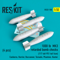 1000 lb MK3 retarded bomb checks 4PCS 117 tail-951 tail fuze Canberra, Harrier, Buccaneer, Tornado, Phantom, Hunter