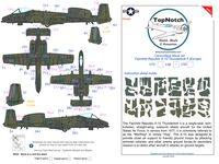 Republic A-10 Thunderbolt II - Europe Camouflage Pattern Paint Mask (for Academy, AMT/ERTL, Esci, Great Wall Hobby, Hobby 2000, Hobby Boss, Hobbycraft, Italeri, Monogram Pro Modeller, Revell and Tamiya kits)