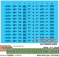 WWII US Wooden Ration Box letter decal set