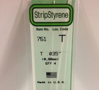Polystyrene "T" Shapes 0,9 mm (35 cm) (1 pc)