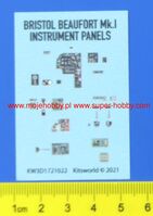 Bristol Beaufort Mk.I 3D Full colour Instrument Panels (for Airfix kits) - Image 1