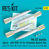 Mk.82 bombs with BSU-49 Air Inflatable Retard fins (4 pcs) (F-4, F-5, F-8, F-15, F-16, F-18, A-1, A-4, A-6, A-7, A-10, Kfir)