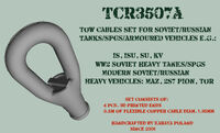 Tow Cables Set For Soviet/Russian Tanks/SPGS/Armoured Vehicles Type 1 With 3D Printed Ends (4pcs) - Image 1