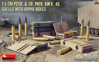 7.5cm Pzgr. & Gr. Patr. Kw.K. 40 Shells with ammo boxes