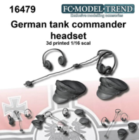 German tank commander cap, headphones and microphone