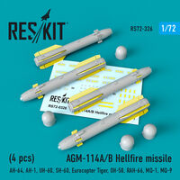 AGM-114A/B Hellfire missiles (4 pcs) (AH-64, AH-1, UH-60, SH-60, Eurocopter Tiger, OH-58, RAH-66, MQ-1, MQ-9)