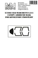 SIAI-Marchetti S.211 canopy airbrush mask for Kovozvody Prostjov