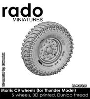 Morris C9 Wheels (For Thunder Model) (5 Wheels, 3D Printed, Dunlop Thread)