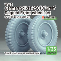 WW2 German Sd.Kfz 250/3 Greif Sagged Front Wheel Set (For Sd.Kfz 250/3 Kit)