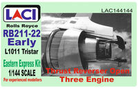 Rolls Royce RB211-22 Early Thrust Reverser Open for L1011 Tristar Eastern Express kit (3 engines in box)