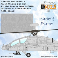 Apache AH-64 Canopy And Wheels Paint Masks Set (For Meng) (Interior And Exterior Included) - Image 1