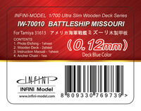 USS Missouri (BB-63) - Wooden Deck Set BLUE (for Tamiya 31613 Kit) - Image 1