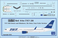 Boeing 757-200 - Doors and Windows, 6-door version