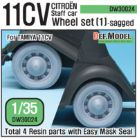 11CV Staff car Sagged wheel set (1) (for Tamiya 1/35) - Image 1