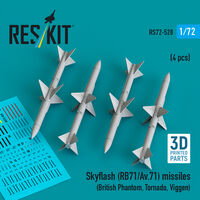Skyflash (RB71/Av.71) Missiles (4pcs) (British Phantom, Tornado, Viggen) (3D Printed)