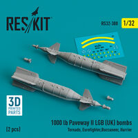 1000 lb Paveway II LGB (UK) Bombs (2pcs) (Tornado, Eurofighter, Buccaneer, Harrier) (3D Printed) - Image 1