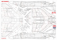 McDonnell Douglas F-4 B / J / N Phantom - Technical data stencils. USN and USMC aircraft, High Visibility paint scheme