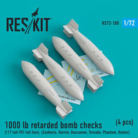 1000 lb retarded bomb checks (117 tail-951 tail fuze)  (Canberra, Harrier, Buccaneer, Tornado, Phantom, Hunter) (4 pcs) - Image 1