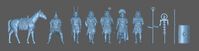 6 Roman Legionnaires Officers Walking - 1 Officer On Horseback - Image 1