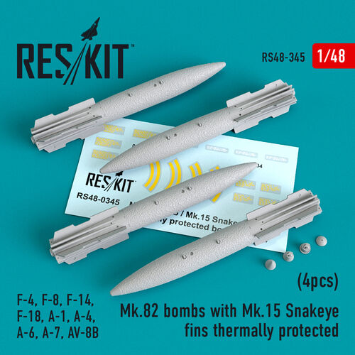 Mk.82 bomb with Mk.15 Snakeye fins thermally protected (4pcs)(F-4, F-8, F-14 F-18, A-1, A-4, A-6, A-7, AV-8B) - Image 1